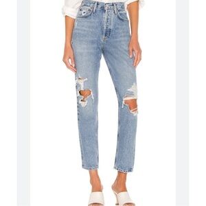 Agolde Light Blue Distressed High Rise Jeans size 26